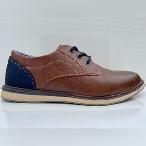Max & Jake boy’s dress / casual shoes, Cognac / Navy blue, Boy’s youth size 5
